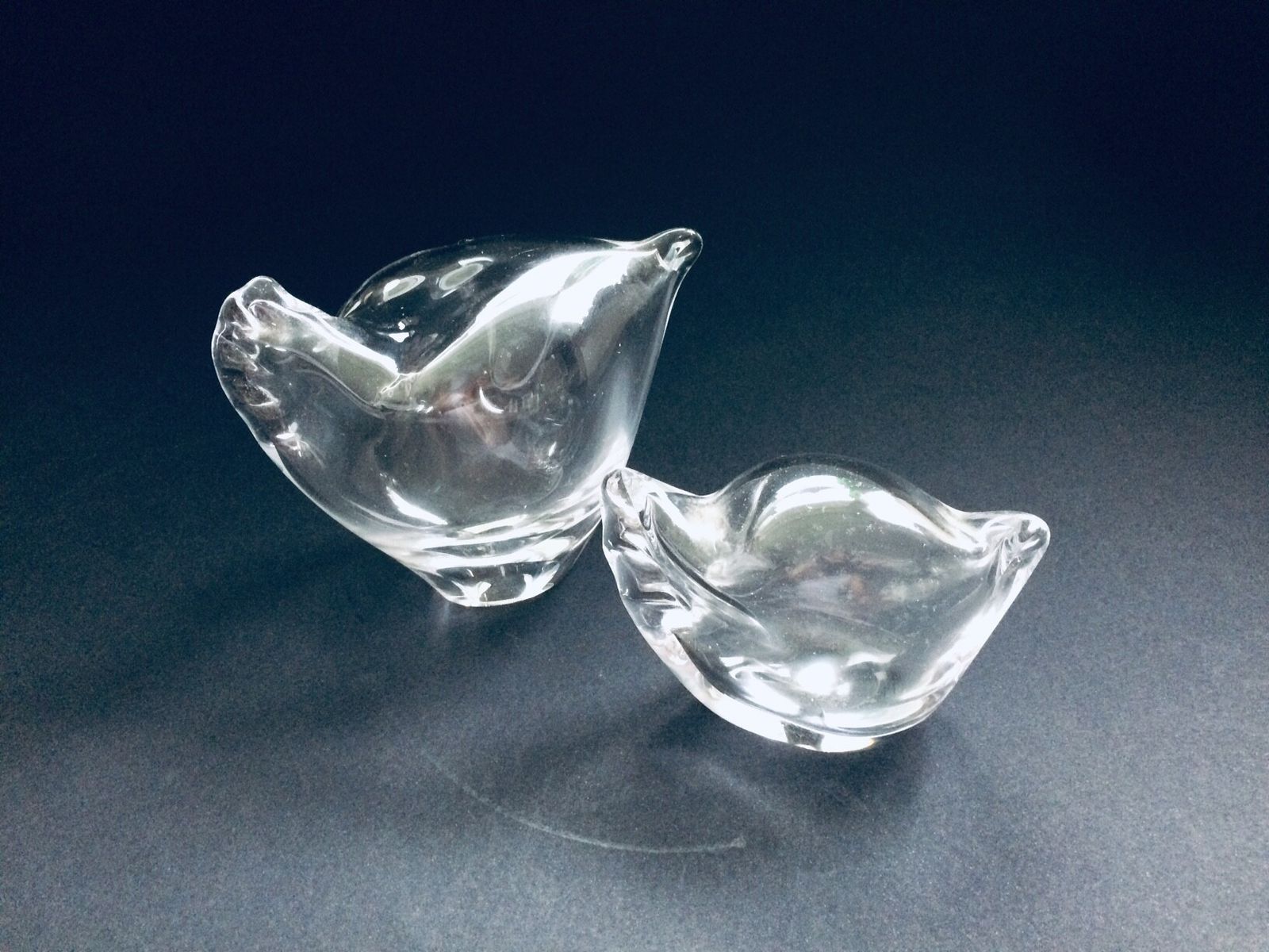 Vintage Handgeblazen Kunstglas Pluimveeset Jaren 1970 photo buy