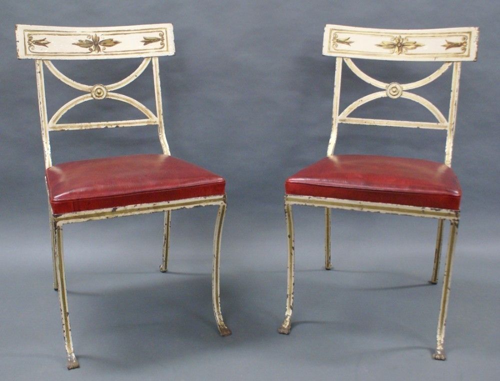A Very Rare Pair Of 19th Century Wrought Iron Chairs