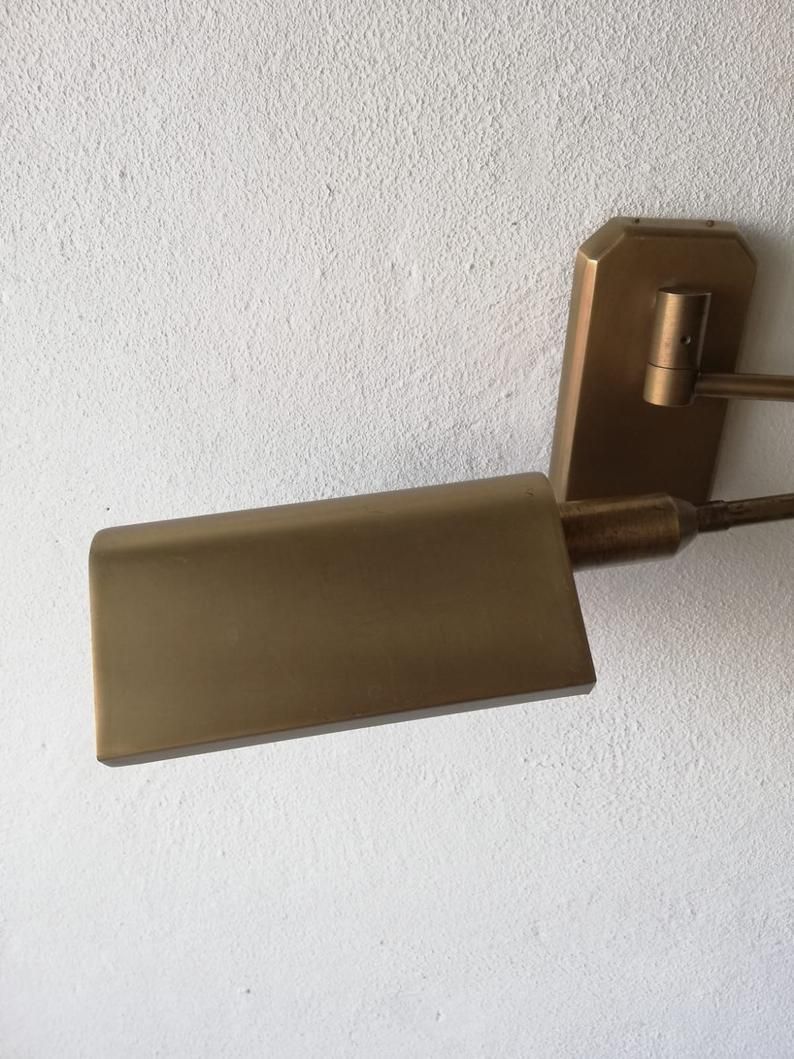 70s Full Brass   Metal 2 Adjustable Joint Wall Sconce By Form Leuchte photo vinterior