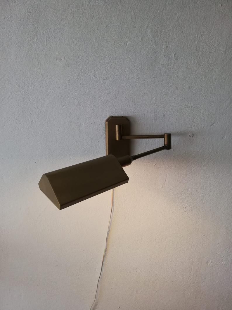 70s Full Brass   Metal 2 Adjustable Joint Wall Sconce By Form Leuchte photo vintage