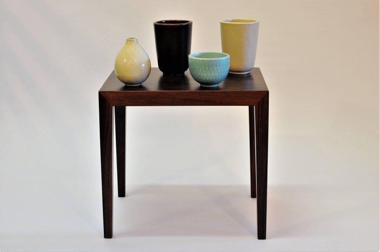 1950s Nils Thorsson Yellow Faience Marselis Vase Aluminia Royal Copenhagen photo 360.0