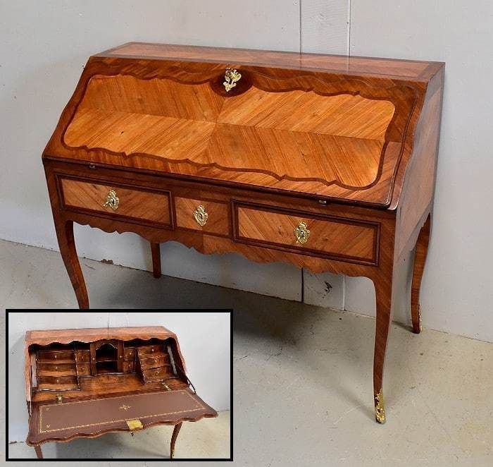 Mahogany And Rosewood Slope Desk, Regency / Louis XV Period     18th Century
