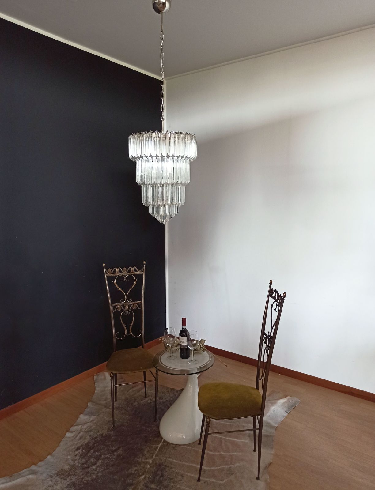 Murano Glass Chandelier    112 Trasparent Quadriedri photo 1100.0