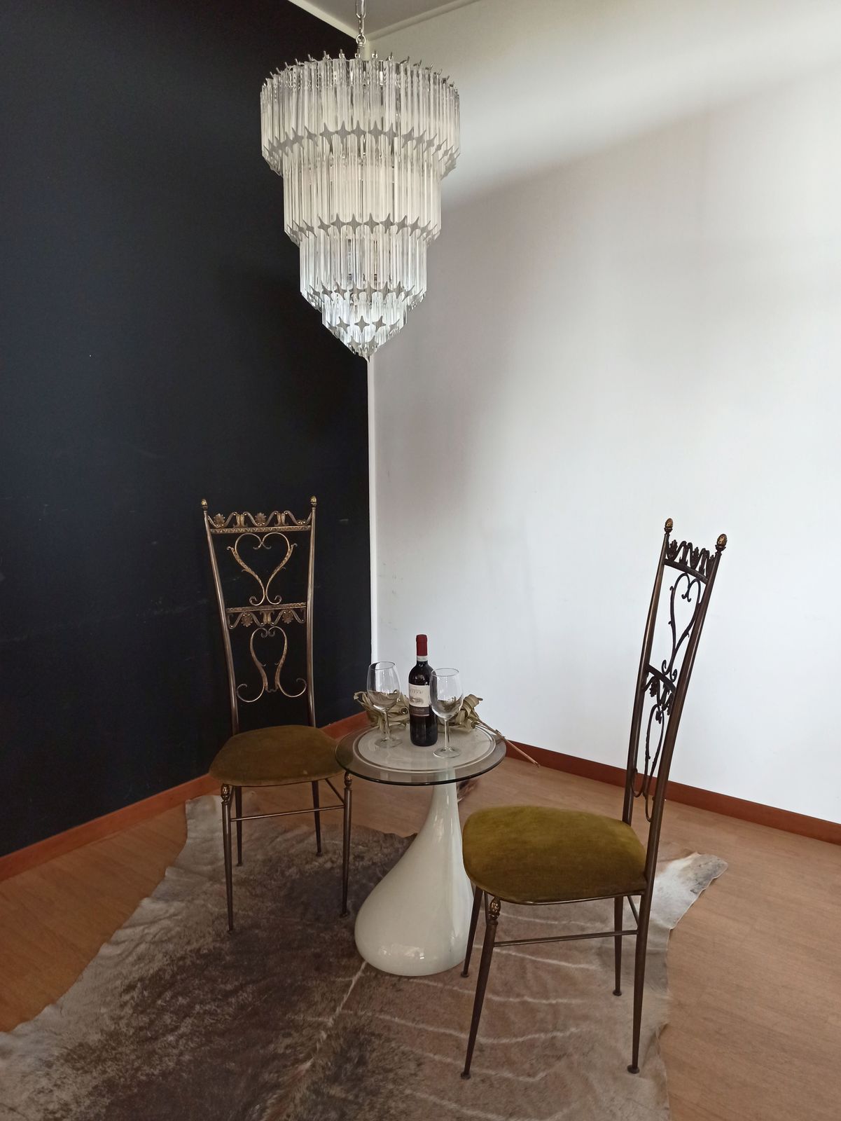 Lighting Murano Glass Chandelier    112 Trasparent Quadriedri photo