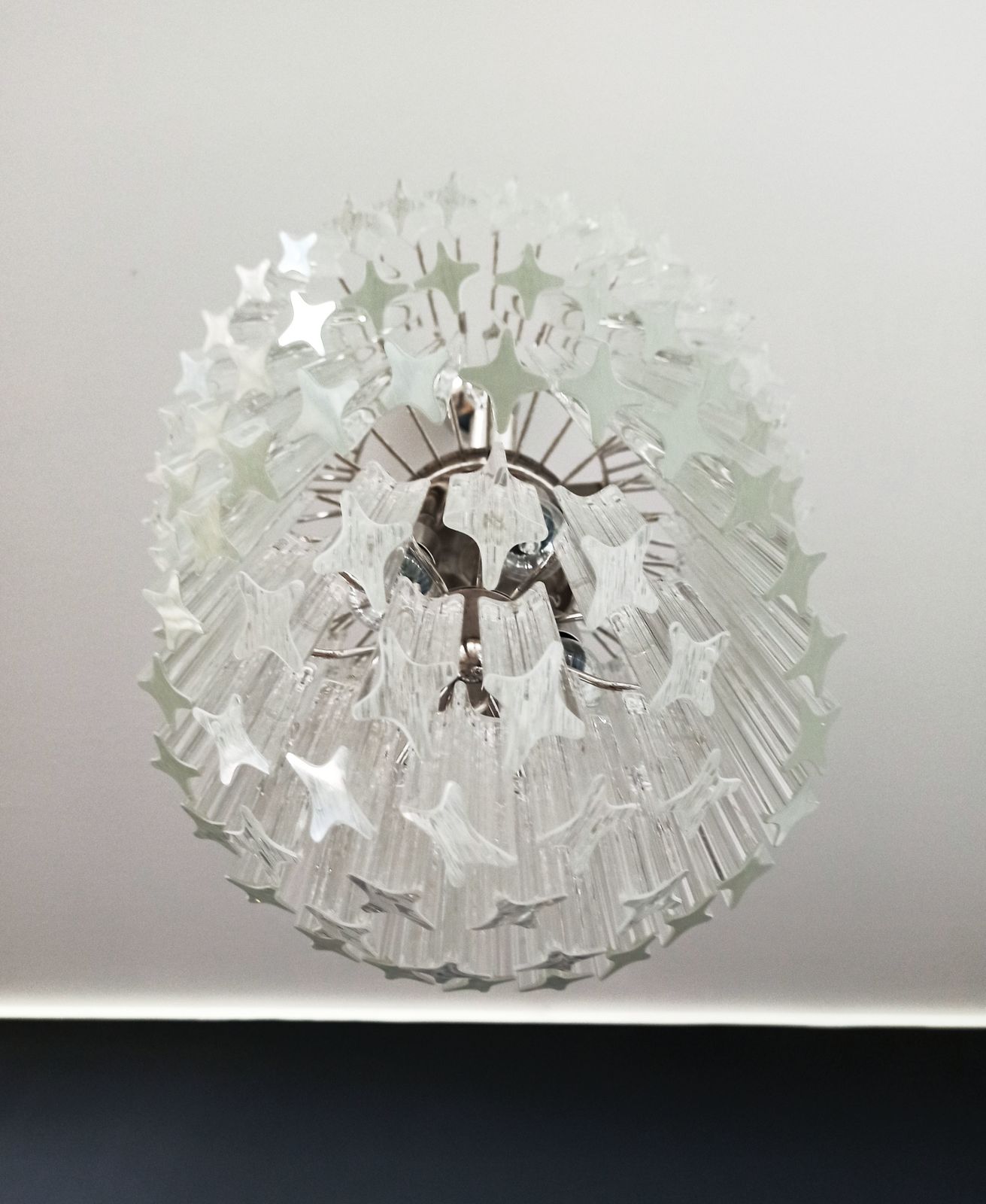 photo vinterior Murano Glass Chandelier    112 Trasparent Quadriedri