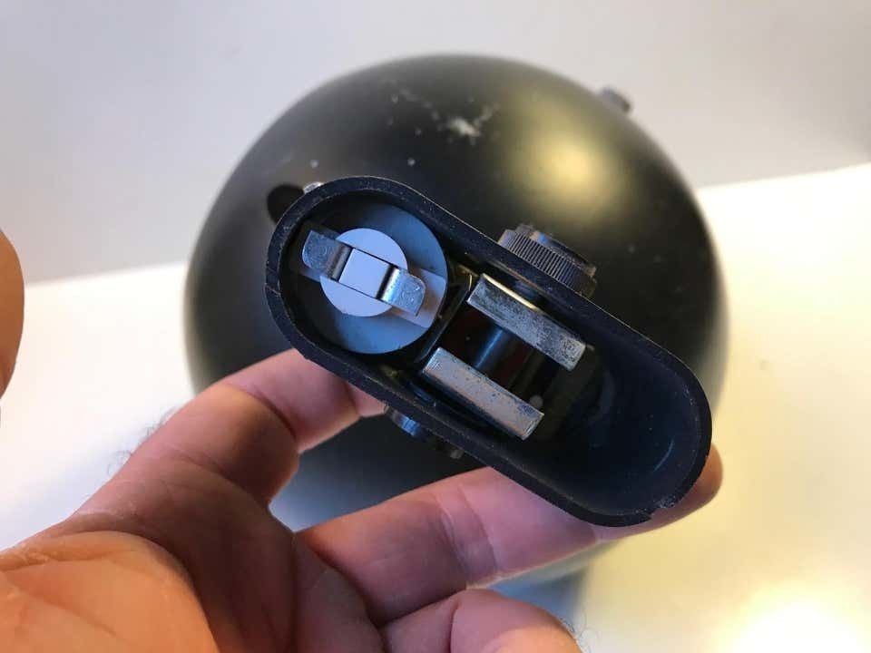 Louis Poulsen Black Space Age Ball Wall Sconce, Denmark 1970s photo 333.0