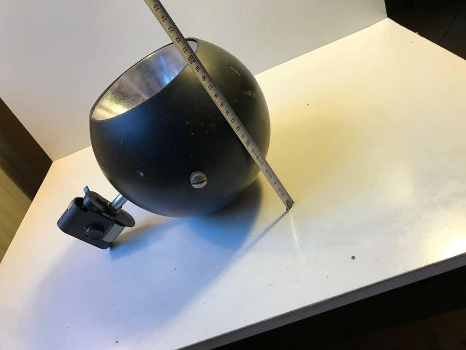 Louis Poulsen Black Space Age Ball Wall Sconce, Denmark 1970s photo vinterior