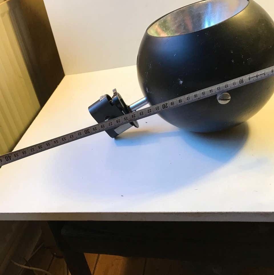 Louis Poulsen Black Space Age Ball Wall Sconce, Denmark 1970s photo buy