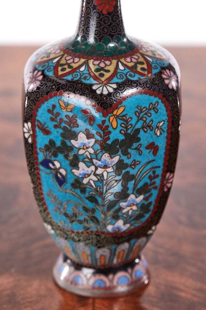 Unusual Antique Miniature Japanese Cloisonne Vase photo buy