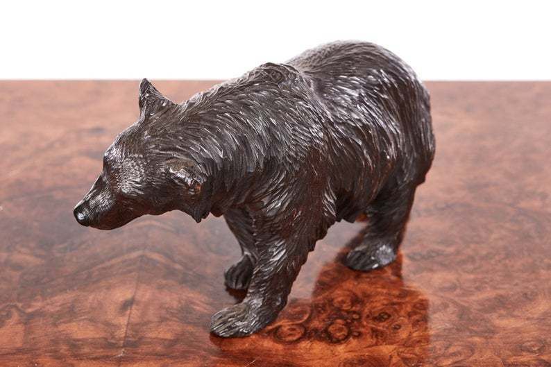 Quality Set Of 3 Antique Carved Black Forest Bears C.1860 photo furniture