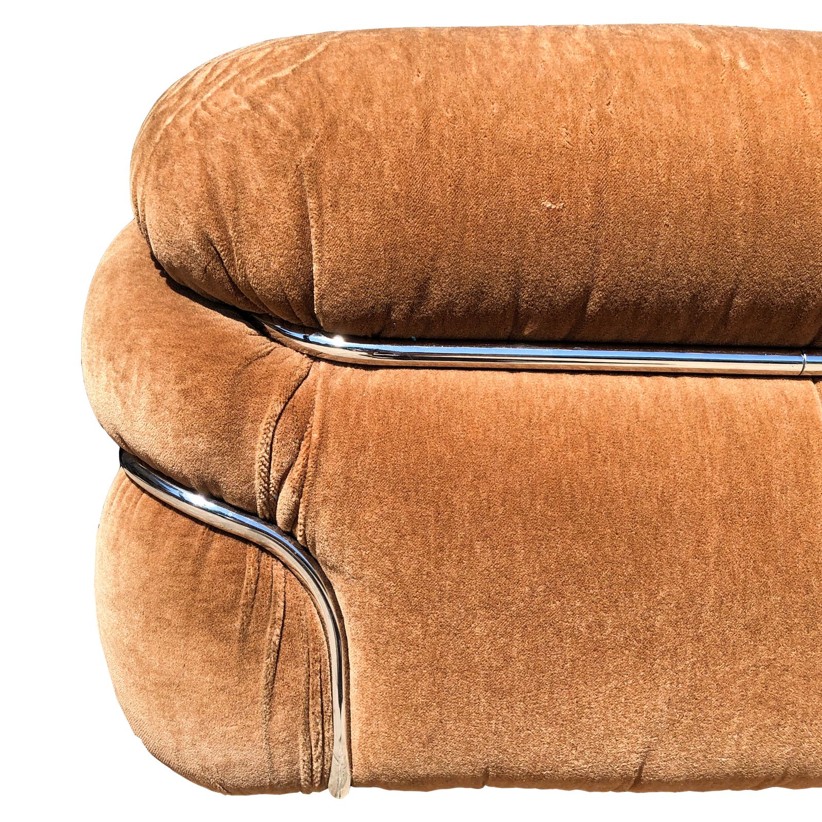 Pair Of Sesann Space Age Alpaca Velvet Lounge Chairs By Gianfranco Frattini For Cassina, 1972 photo for sale