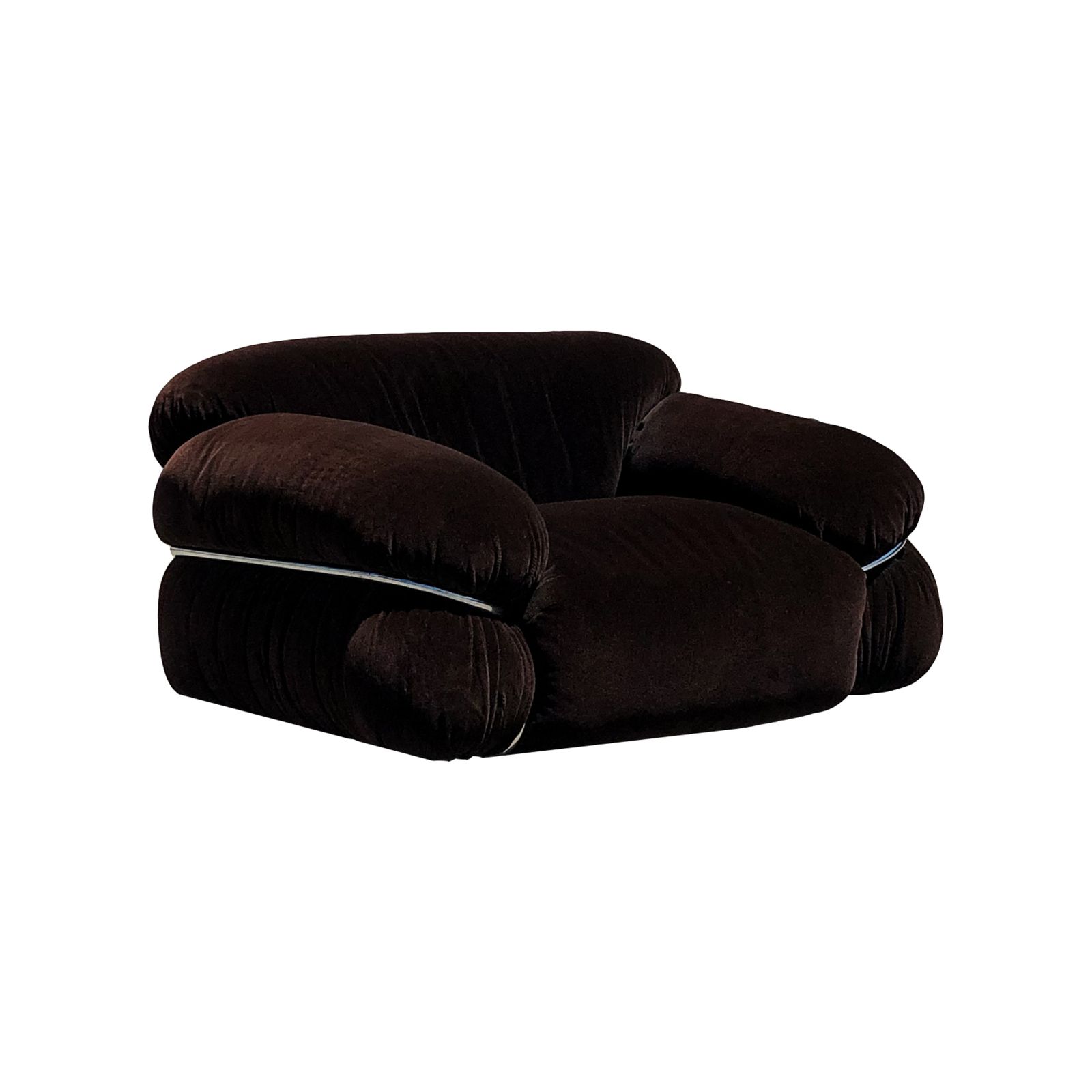 Pair Of Sesann Space Age Alpaca Velvet Lounge Chairs By Gianfranco Frattini For Cassina, 1972 photo vinterior
