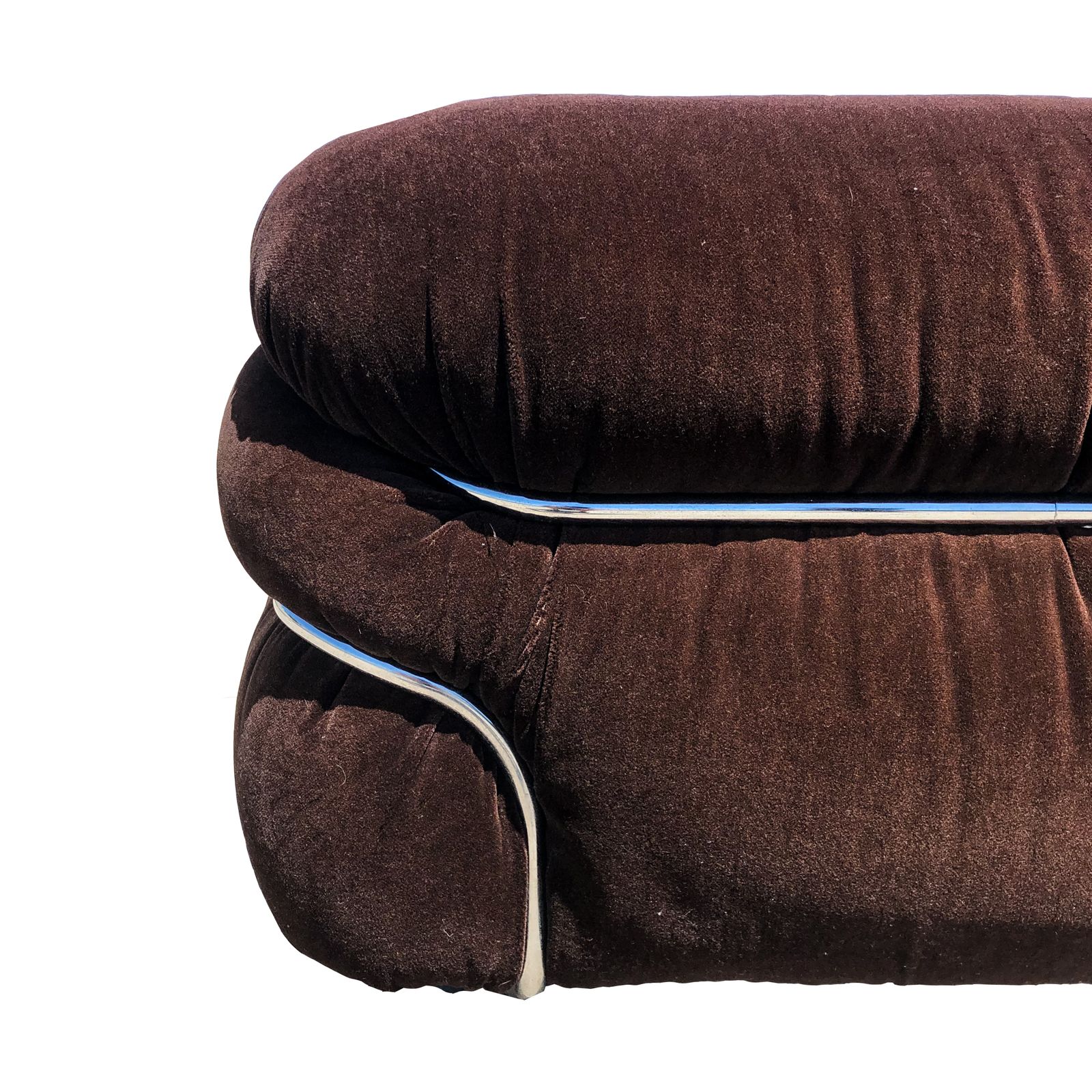 Pair Of Sesann Space Age Alpaca Velvet Lounge Chairs By Gianfranco Frattini For Cassina, 1972 photo buy