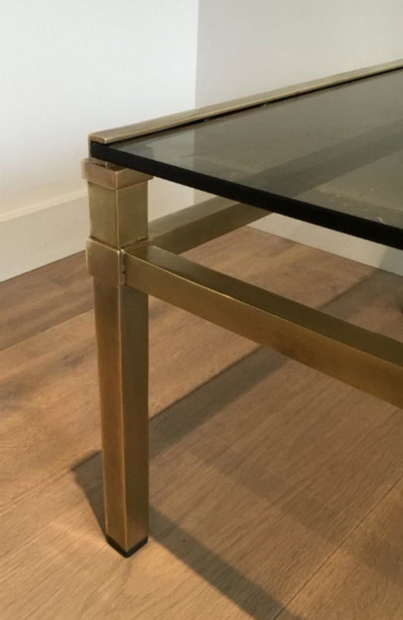 In The Style Of Paul Mc Cobb. Modernist Brass Coffee Table. Circa 1970 photo Furniture