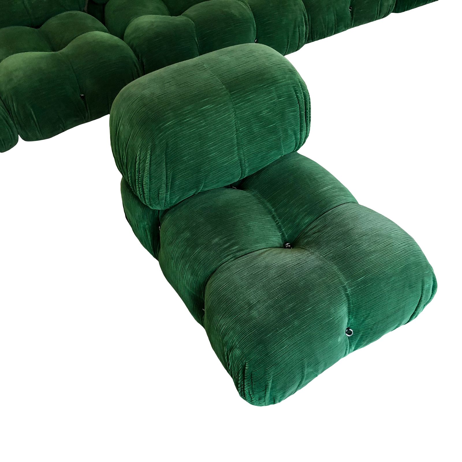 Large Italian Green Velvet Modular Camaleonda Living Room Set By Mario Bellini For B&B Italia, 1972 photo 36000.0