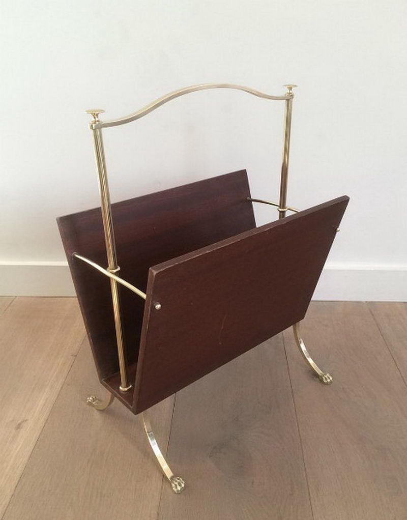 Maison Jansen. Magazine Rack With Claw Feet. Circa 1940 photo Home Decor