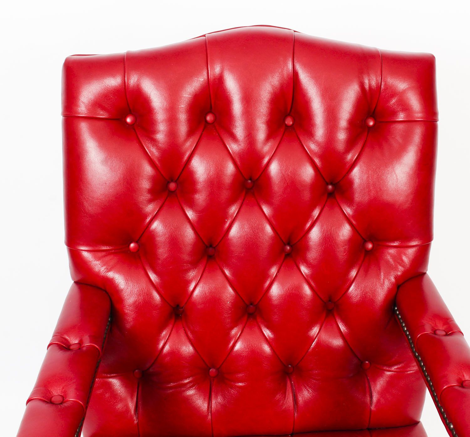 Bespoke English Handmade Gainsborough Leather Desk Chair Gamay photo for sale