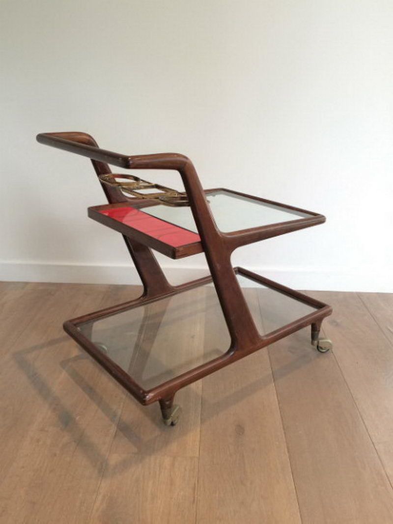 Italian Wood, Brass And Glass Trolley. Circa 1950 photo 1176.0