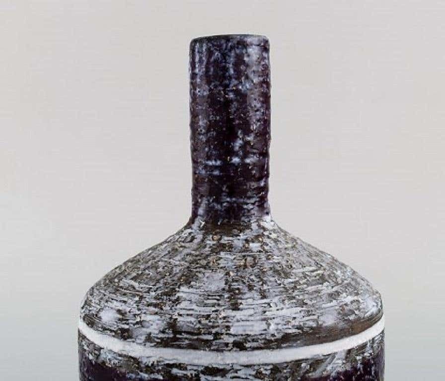 Upsala Ekeby, Sweden, Vase With Narrow Neck In Glazed Ceramics, 1960s photo for sale
