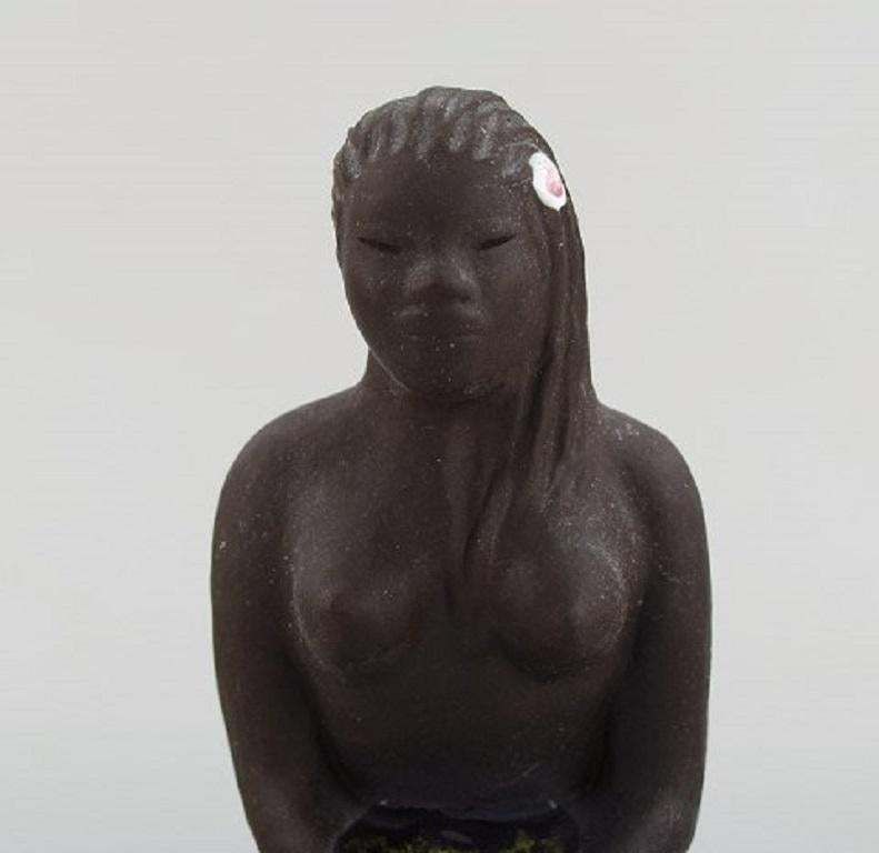 Bengt Wall, Sweden, Balinese Girl In Raw And Glazed Ceramics, 1950s photo furniture