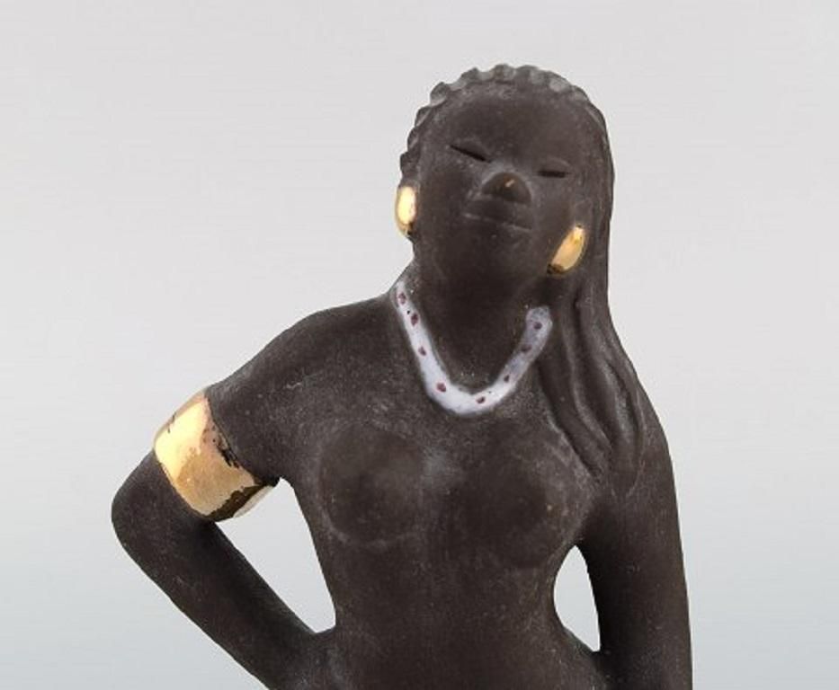 Bengt Wall, Sweden, Balinese Girl In Raw And Glazed Ceramics, 1950s photo furniture
