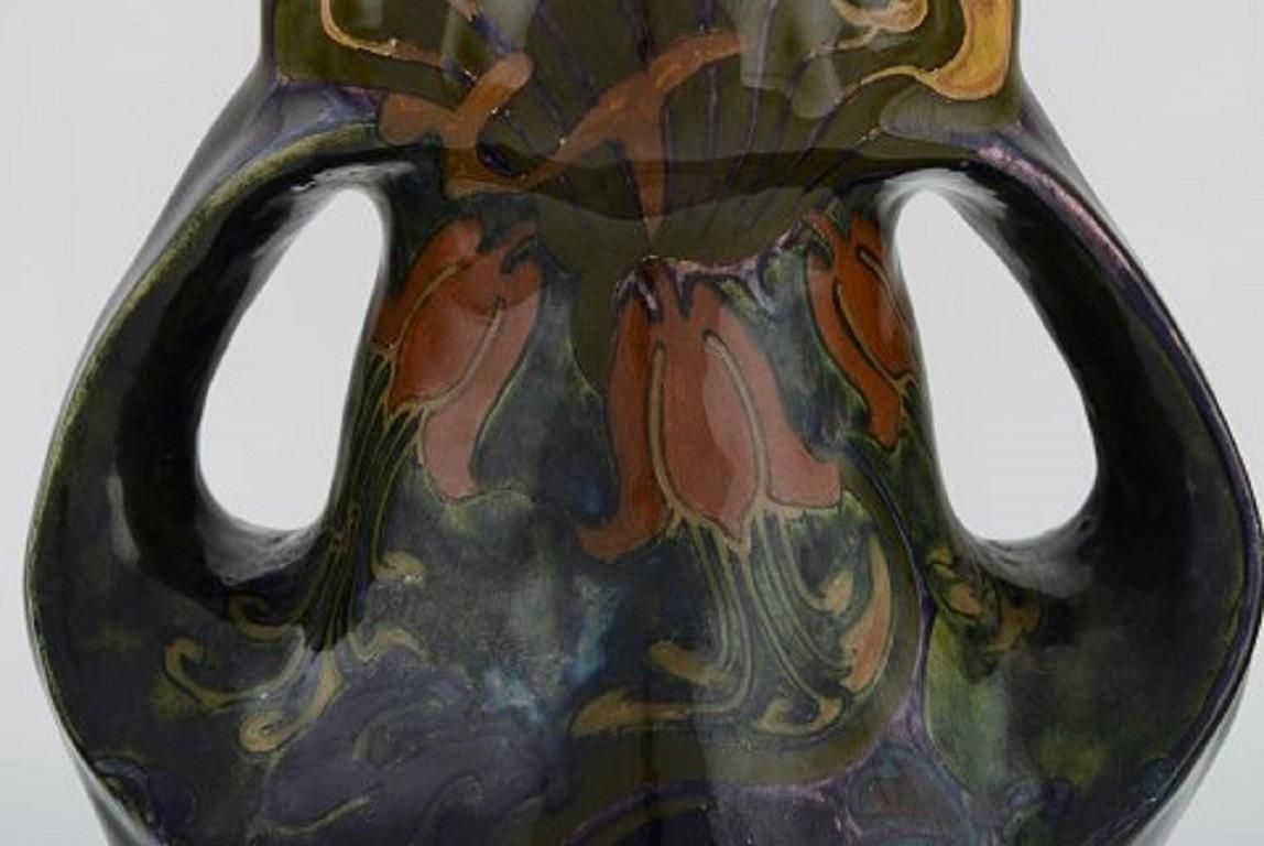 Rozenburg, Den Haag, Large Art Nouveau Vase In Glazed Ceramics, 1910s 1920s photo buy