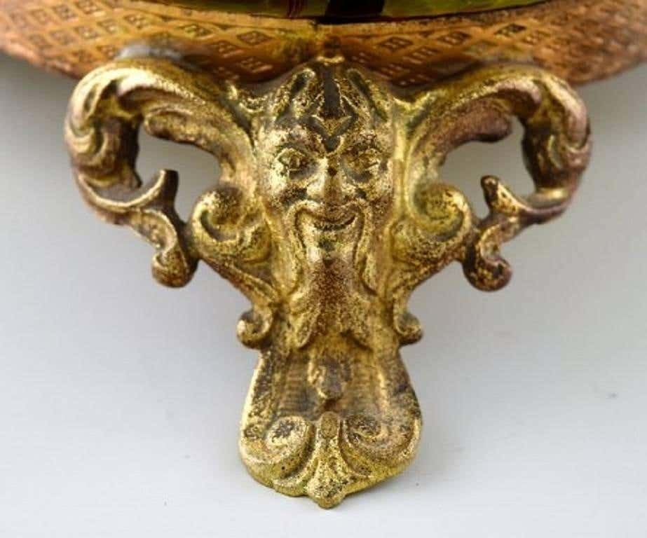 Art Nouveau A Pair Of Large Art Glass Vases, Bronze Fittings, Circa 1900 photo buy
