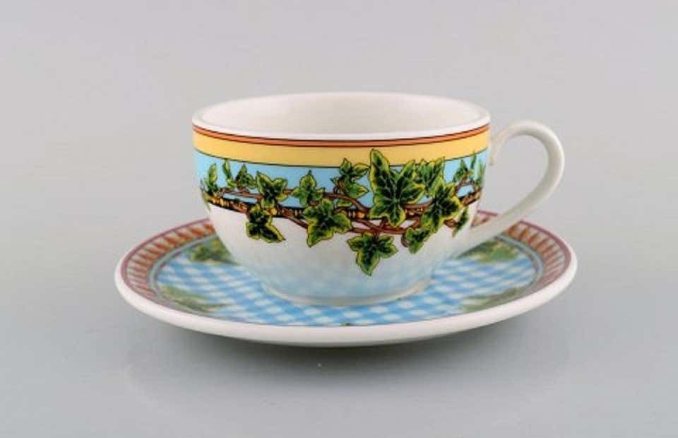 Gianni Versace For Rosenthal, Five Large "Ivy Leaves" Teacups With Saucers photo for sale