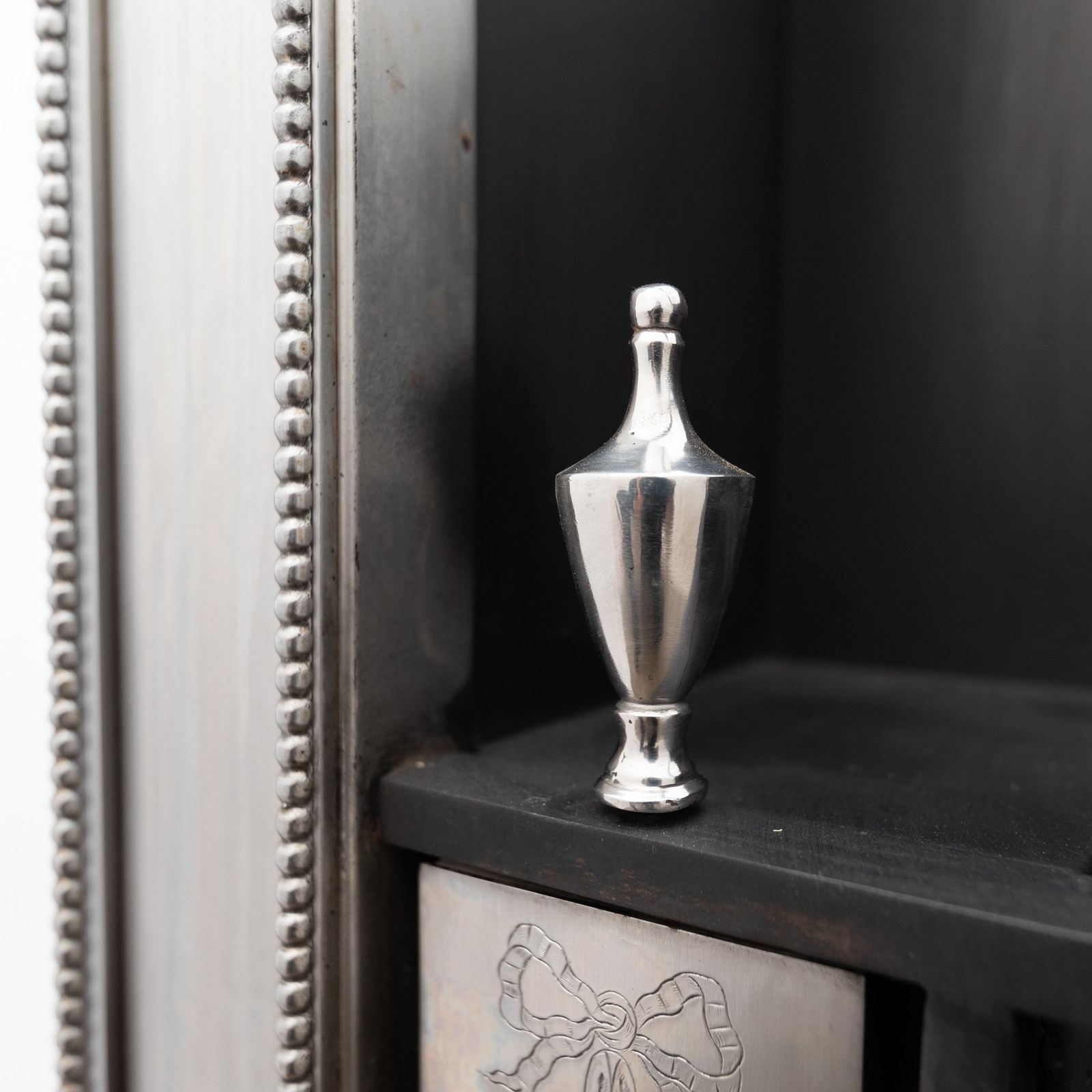 Reclaimed Georgian Style Polished Steel Register Grate In The Manner Of Robert Adam photo for sale