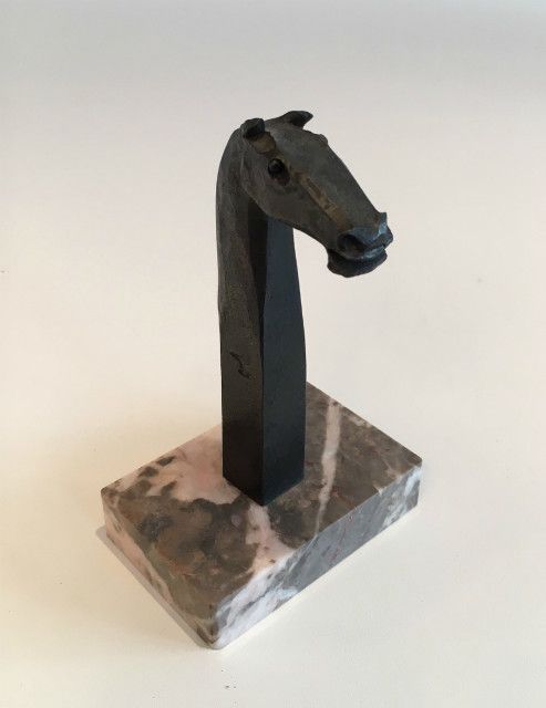 Freddy Franckaert Kuntsmind. Stylish Horse Head Sculpture. Circa 1920 photo furniture