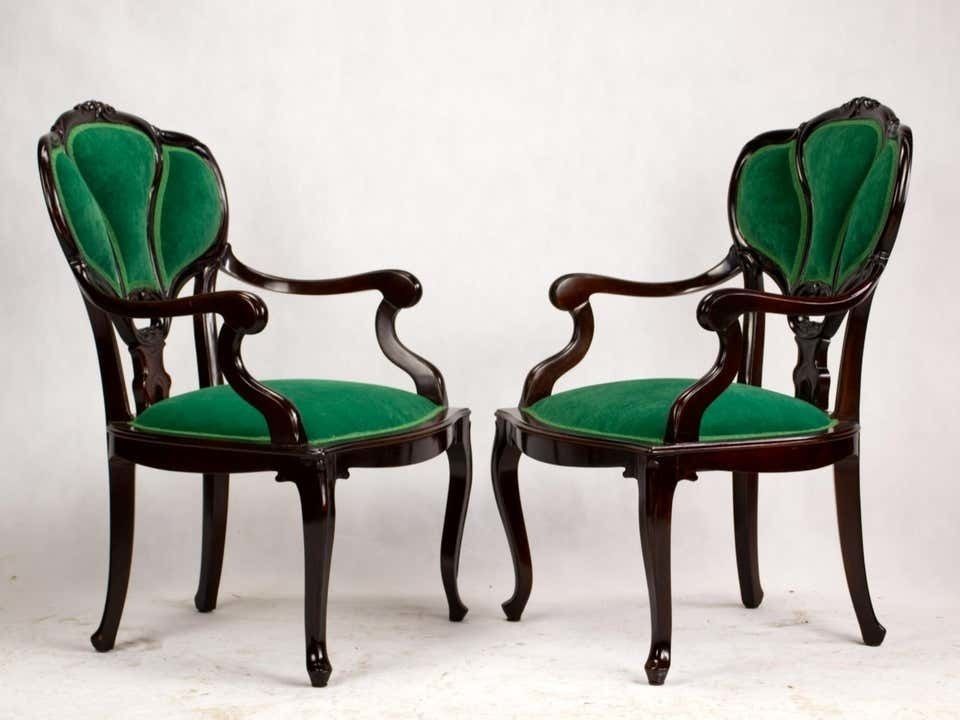 Set Of Three Hand Carved Art Nouveau Chairs, Circa 1900 photo Furniture
