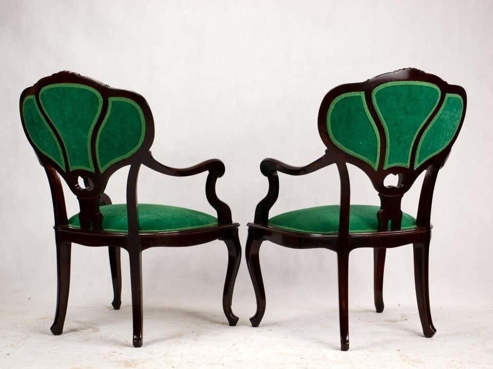 Set Of Three Hand Carved Art Nouveau Chairs, Circa 1900 photo 6794.0