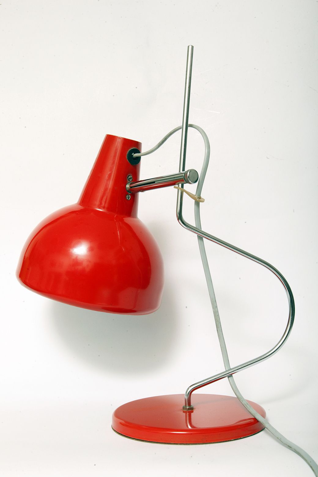 photo furniture Red Metal Desk Lamp  By Josef Hůrka For Lidokov, Czechoslovakia, 1960s