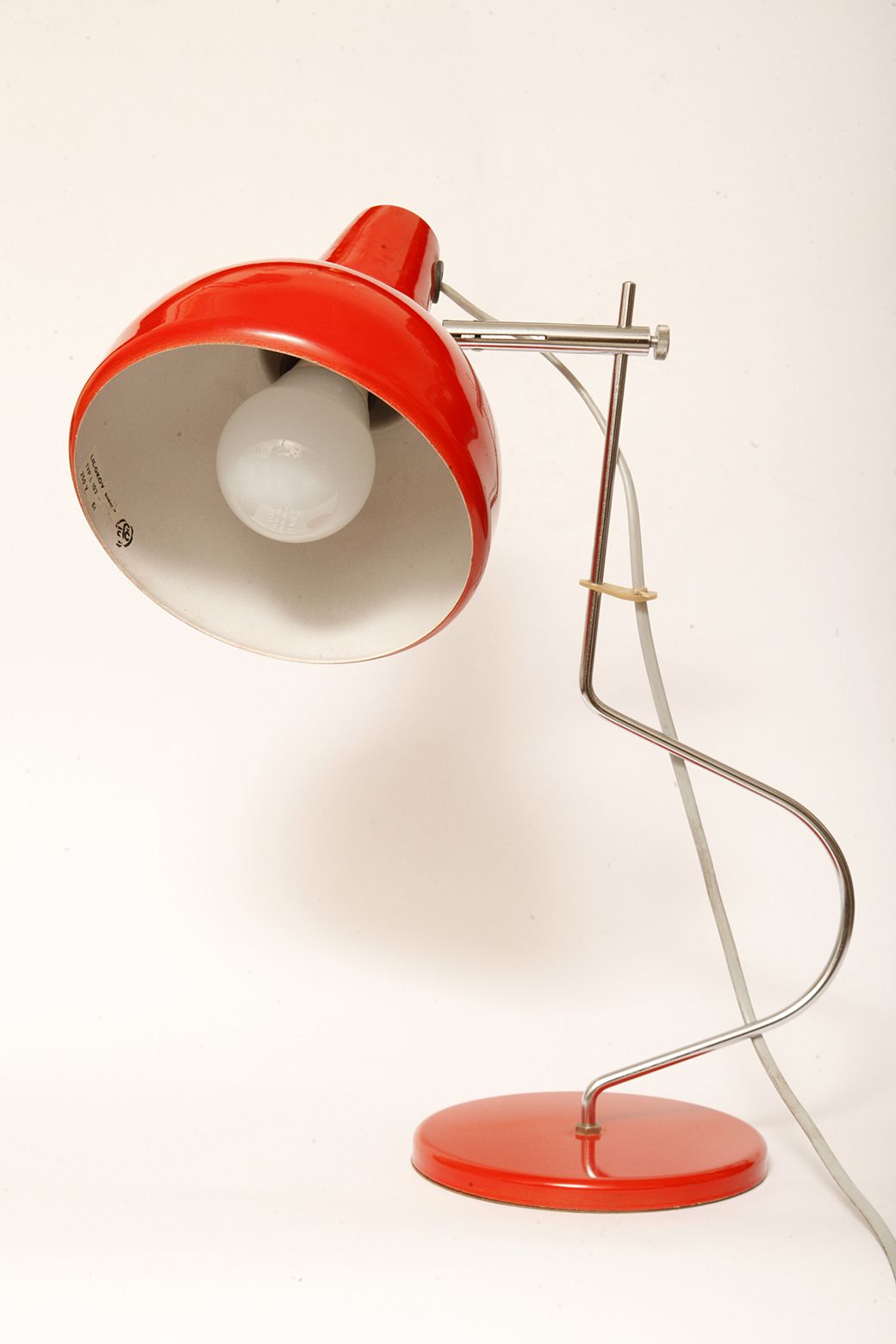 photo vinterior Red Metal Desk Lamp  By Josef Hůrka For Lidokov, Czechoslovakia, 1960s