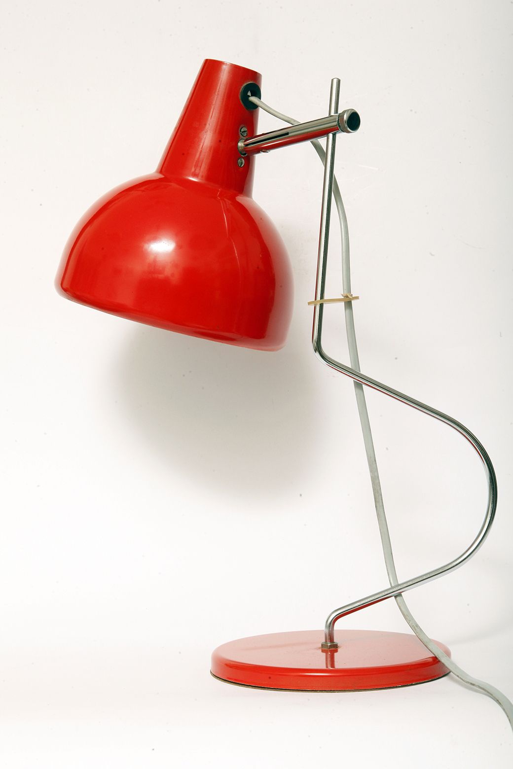 photo vintage Red Metal Desk Lamp  By Josef Hůrka For Lidokov, Czechoslovakia, 1960s