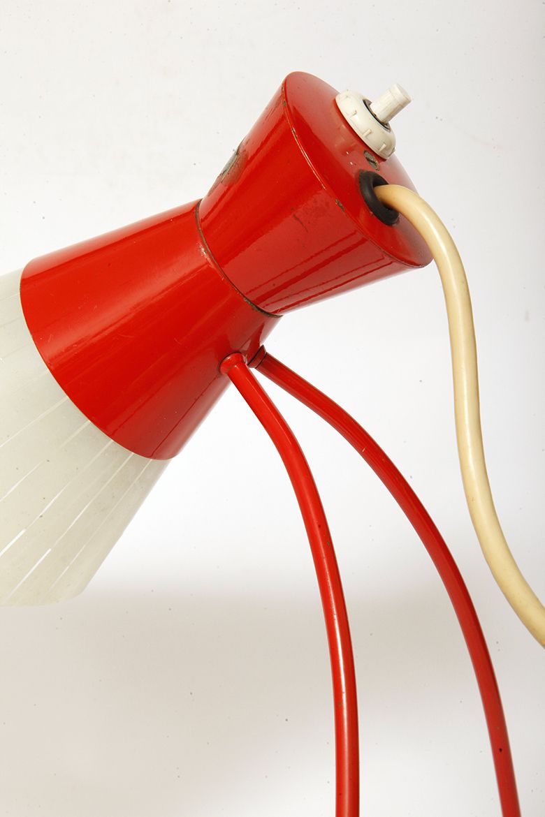 Metal Desk Lamp With A Glass Shade, Typ 1621 Designed By Josef Hůrka For Napako, Czechoslovakia, 1960s photo for sale