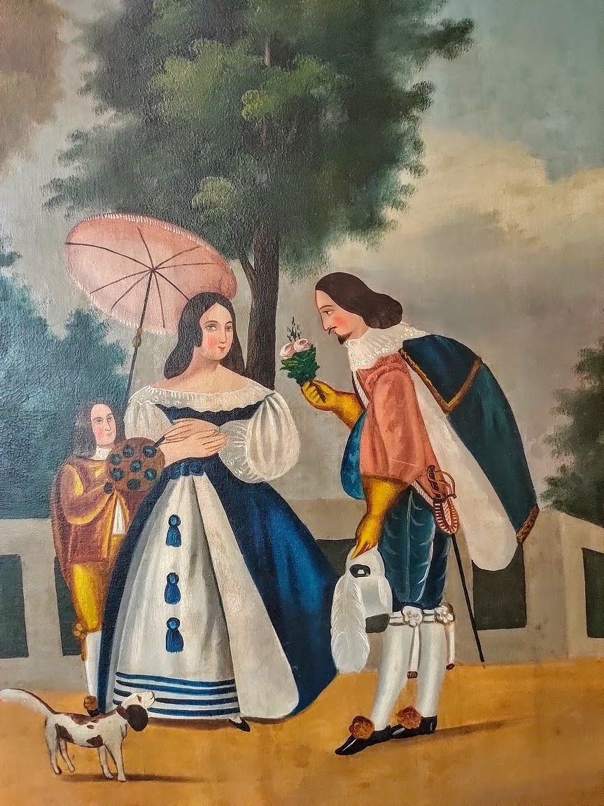 Oil Painting   Naive School In The 18th Century Style photo furniture