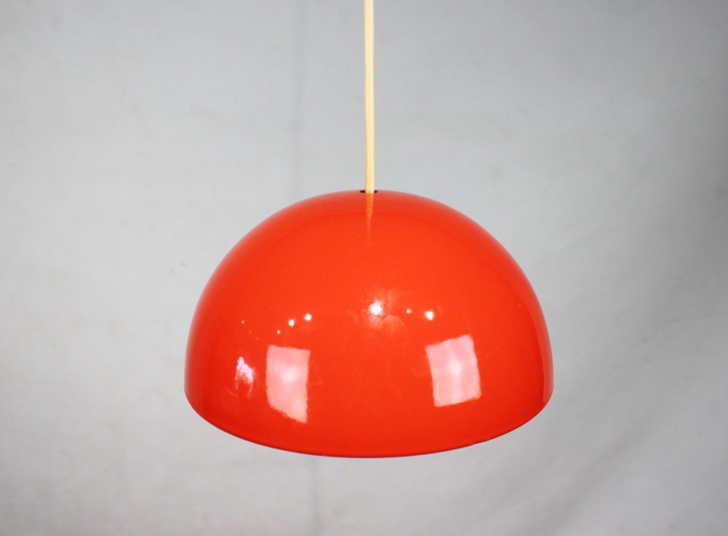 Red Flowerpot, Model Vp1, Pendant Lamp Designed By Verner Panton In 1968 And Manufactured In The 1970s. photo for sale