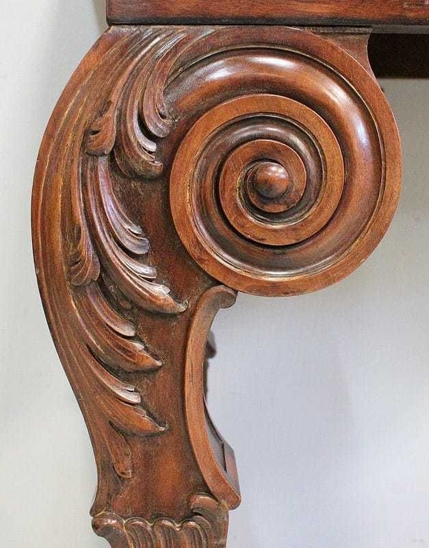 photo buy Large Console In Solid Mahogany And Marble Top, Louis XVI Style   Late 19th Century