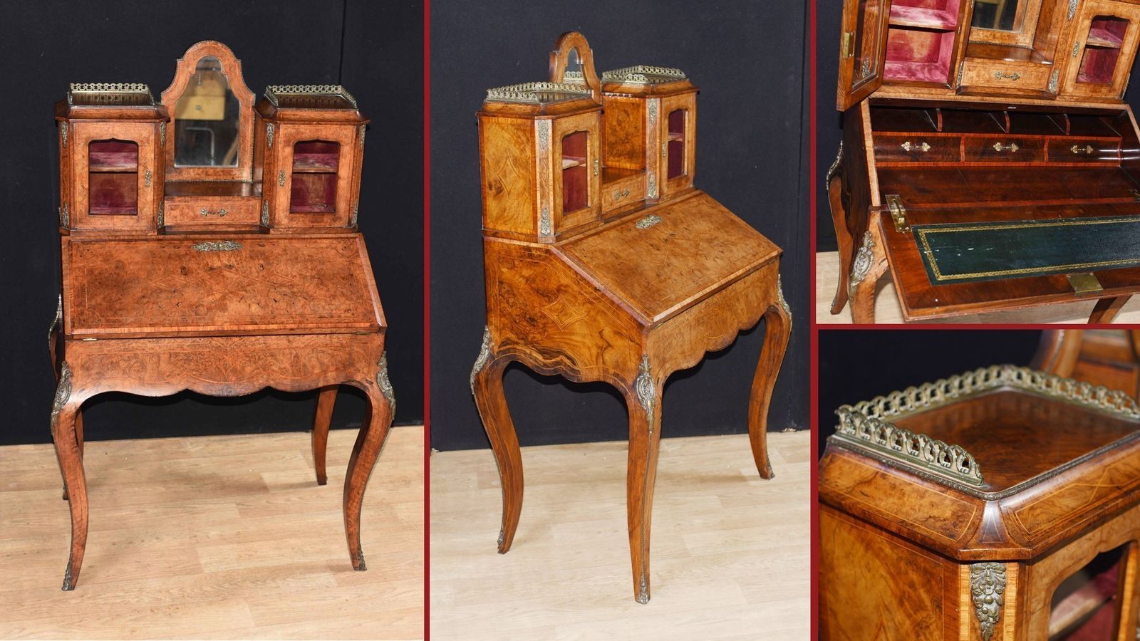 Antique French Desk   Walnut Bonheur De Jour Ladies Desk Circa 1880