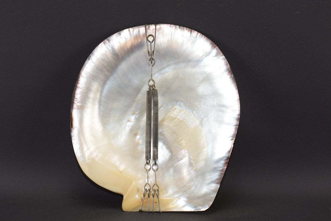 photo furniture Victorian Grand Tour Mont Saint Michel Carved Shell Plaque Mother Of Pearl