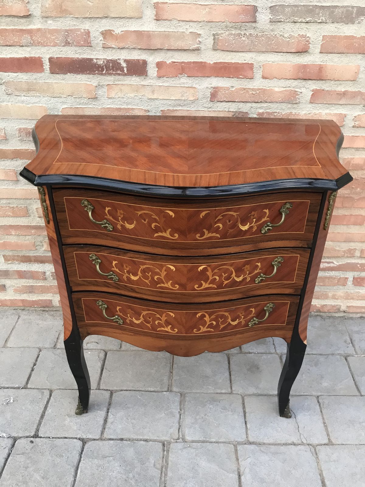 Louis XVI Style Kingwood And Marquetry Commode, 1950s photo vintage