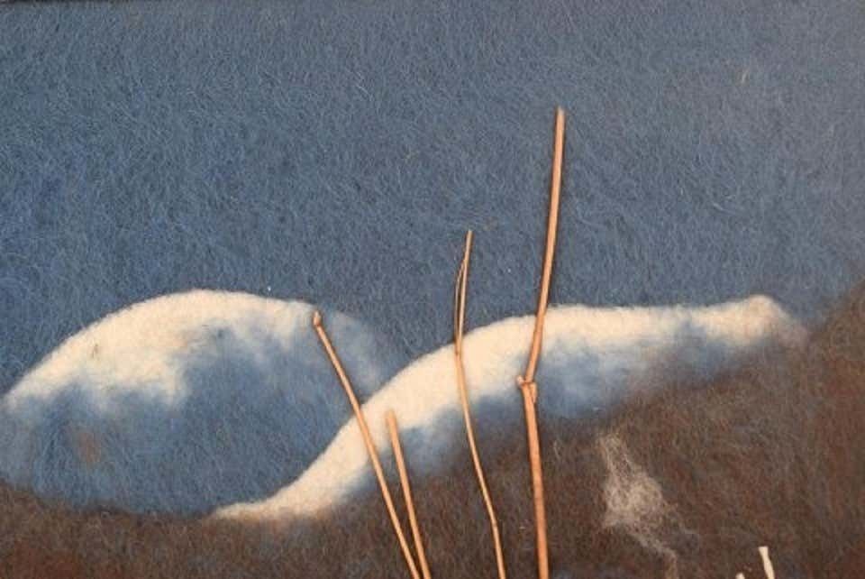 Lisa Johansson, Swedish Artist, Wool On Board, Modernist Mountain Landscape photo 311.0