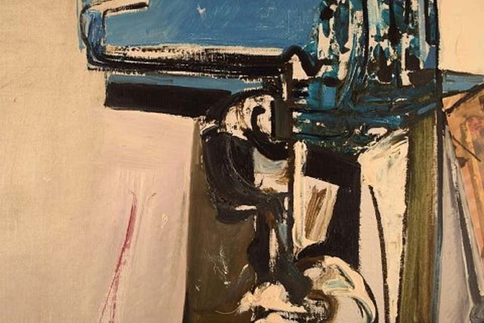Bengt Winberg, Swedish Artist, Oil And Collage On Canvas, 1965 photo 778.0