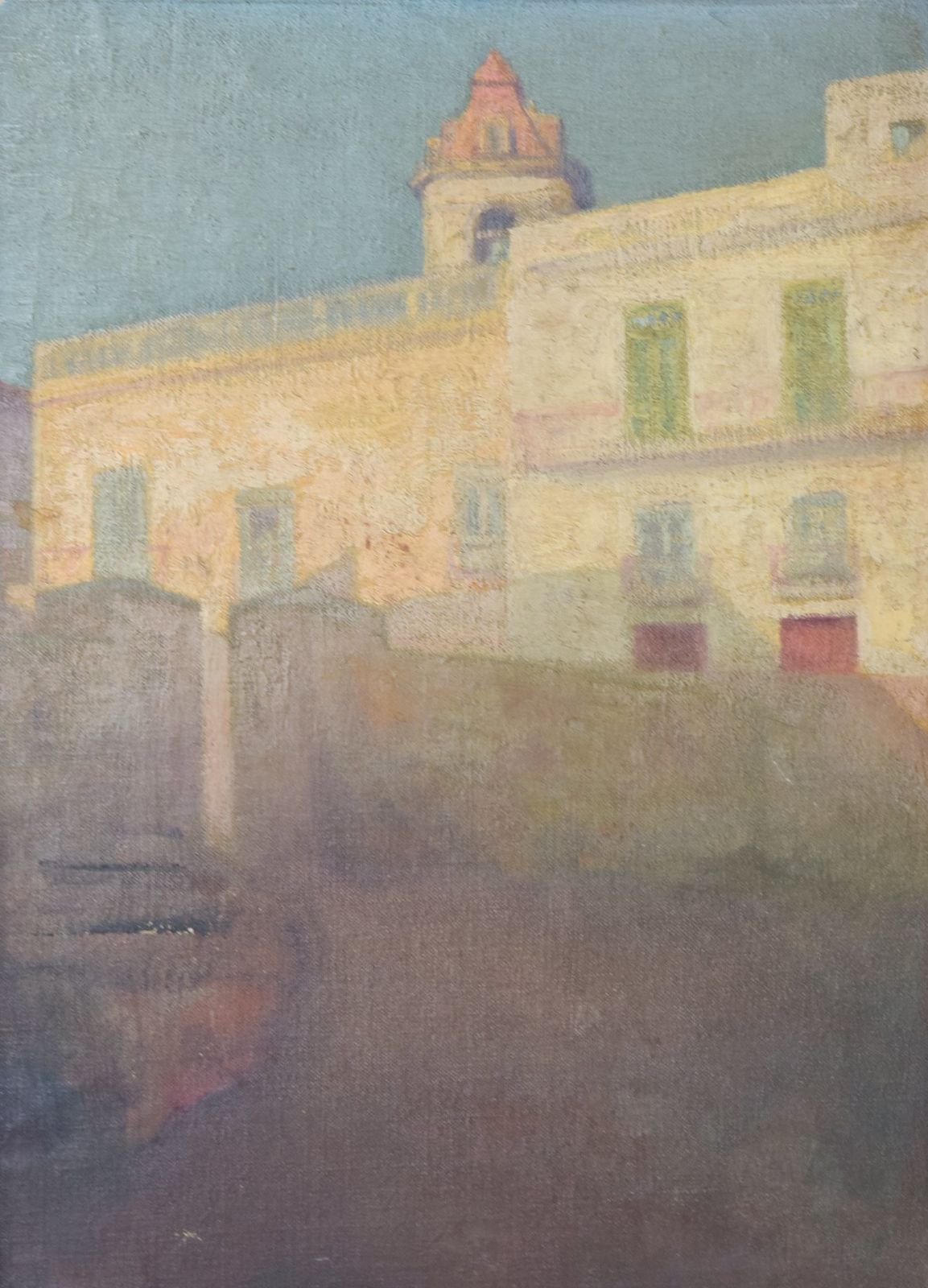 Intimist Painting Of A House And Fishing Boat