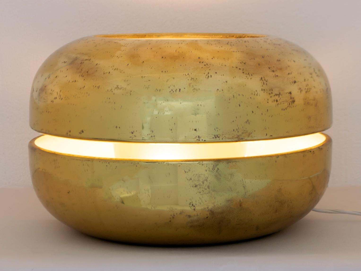 Luciano Frigerio Italian Table Lamp Vibrated Brass "Ballata Bassa", 1974 photo Lighting