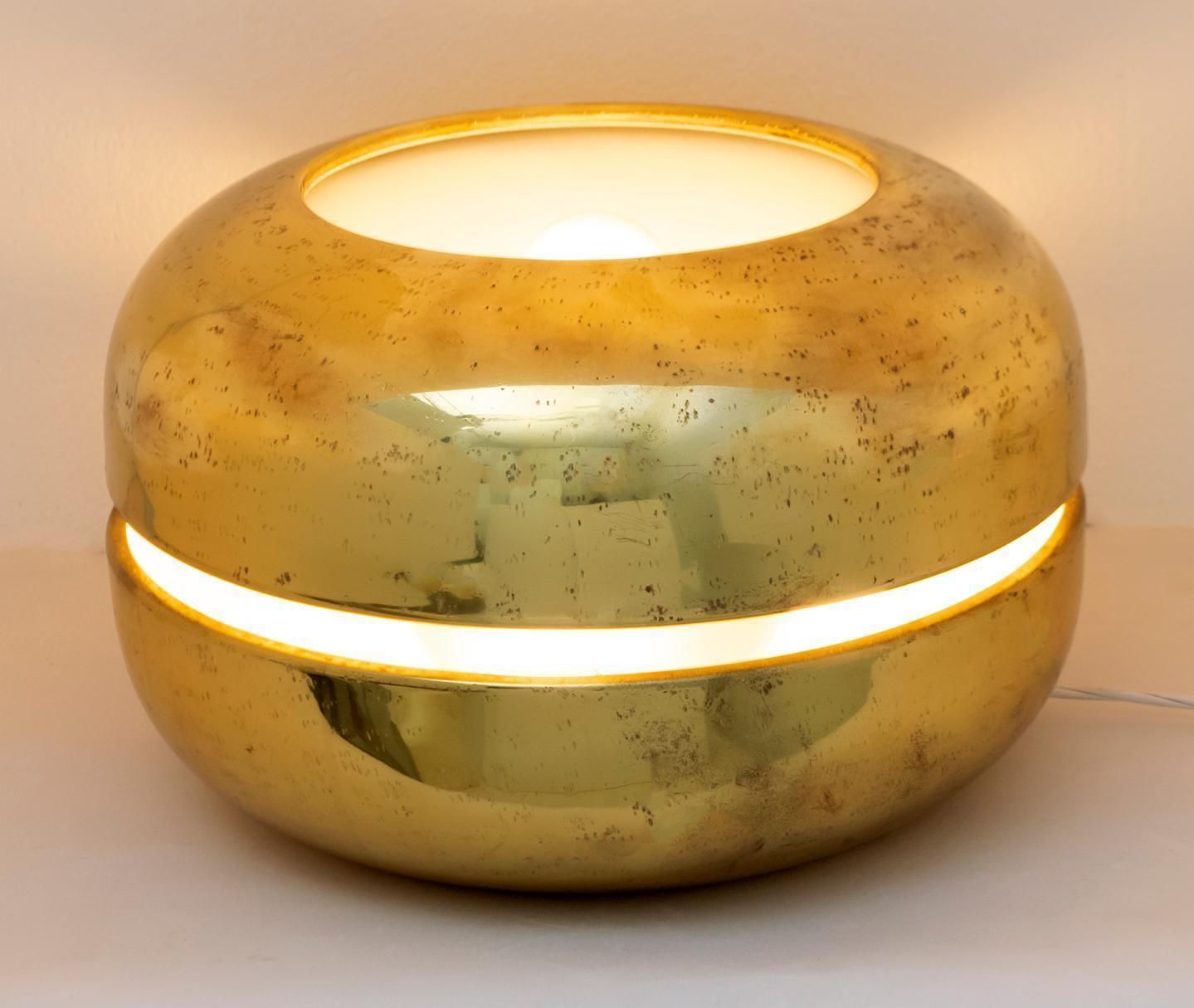 Luciano Frigerio Italian Table Lamp Vibrated Brass "Ballata Bassa", 1974 photo vinterior