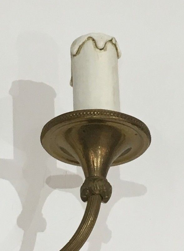 Louis The 16th Style Pair Of Bronze Wall Lights With Quiver. French Work. Circa 1960 photo buy