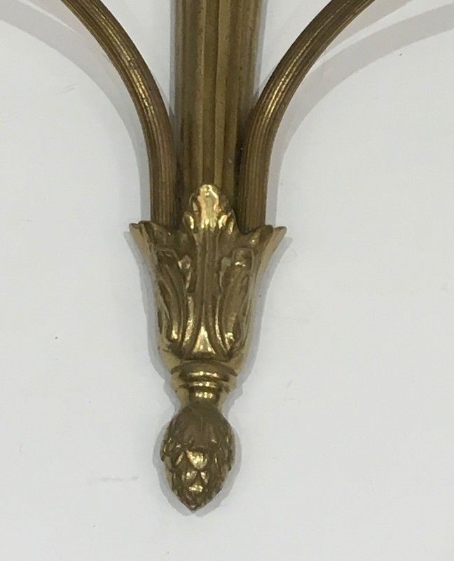 Louis The 16th Style Pair Of Bronze Wall Lights With Quiver. French Work. Circa 1960 photo vintage