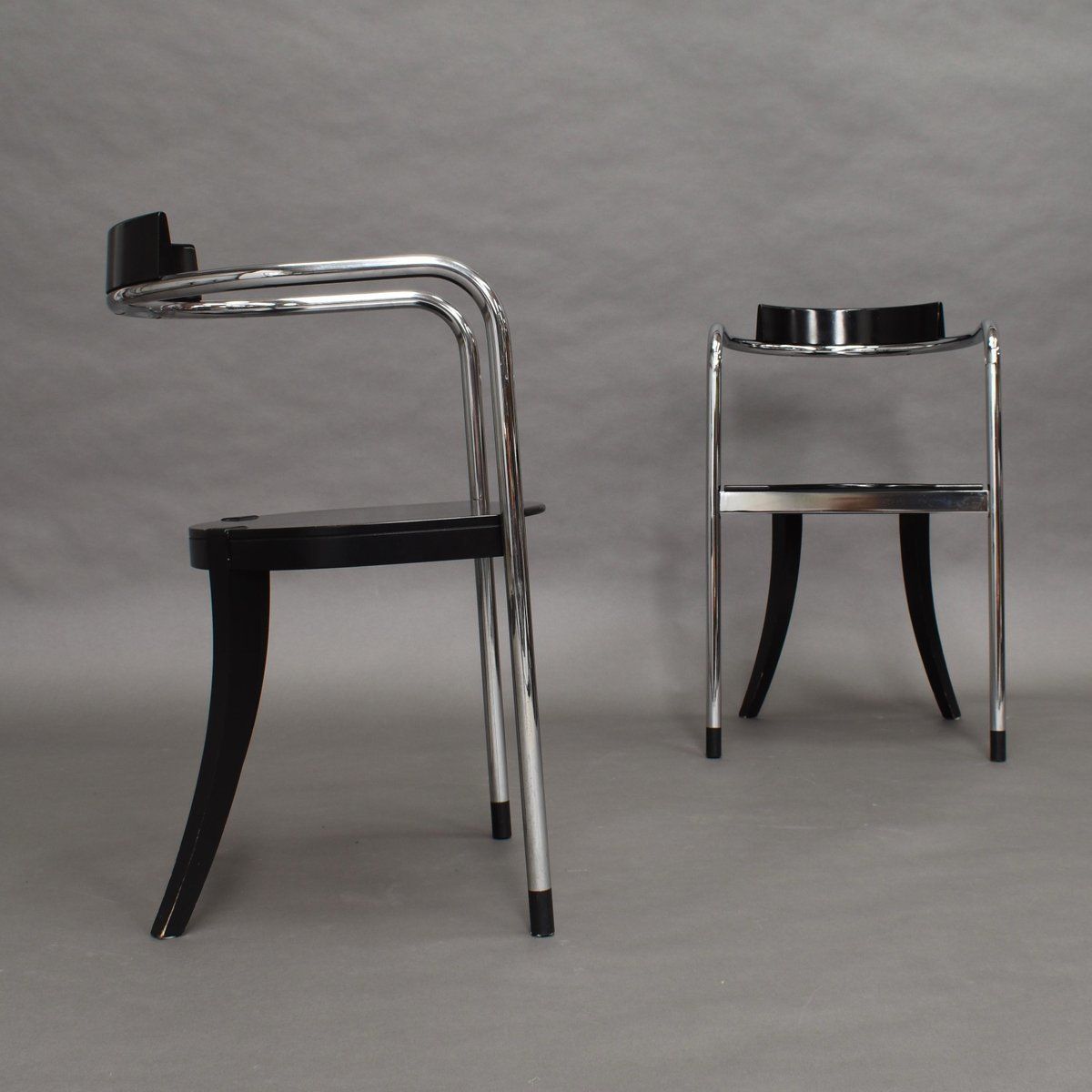 Italian Chrome Dining Chairs By David Palterer For Zanotta, 1980s, Set Of 2 photo Furniture